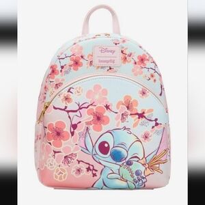 Loungefly Stitch Cherry Blossom Backpack - Pink and Blue